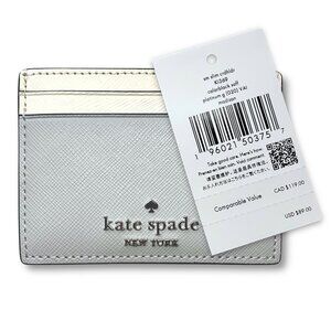 Kate Spade—Madison Saffiano Leather Cardholder—Platinum Grey Multi *NWT*